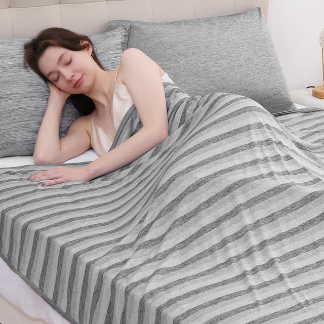 Luxear Kühldecke für Menschen, Arc-Chill Q-Max>0,5 Kühlende Decke, 2 in 1 Doppelseitig Sommerdecke Cooling Sleep Decke, Atmungsaktive Kinderdecke Tagesdecke Sofadecke Reisedecke, 200 x 220cm Grau Grau 200 x 220 cm