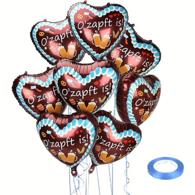 Oktoberfest Deko Ballon Dekoration - 20 Stück "O' Zapft is" Herz Folienballons Oktoberfest Luftballons Bayrische Deko para Hochzeit, Geburtstag, Gartenparty Bayern Party