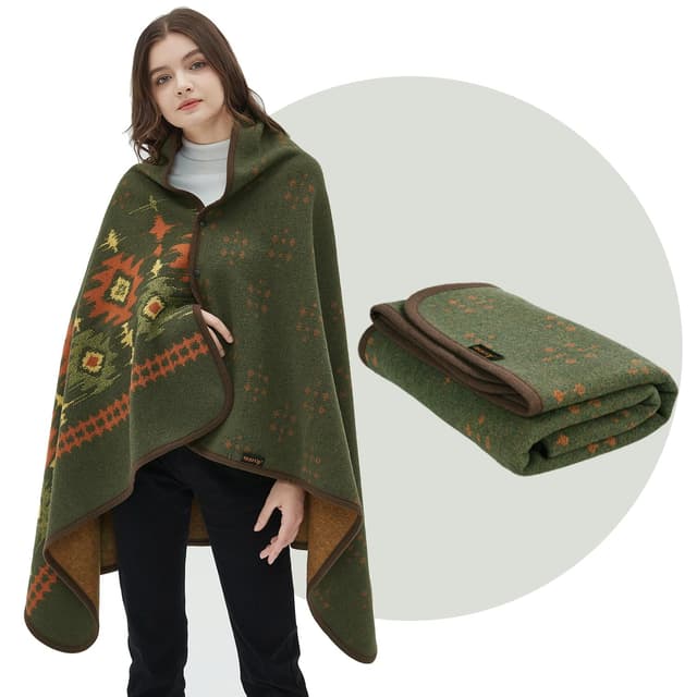 ACUSHLA Tragbare Kuscheldecke MerinoWolle Wolldecke warm Decke TV Decke Kuscheldecke (Wolle) – Geburtstagsgeschenke für Männer und Frauen (Myers Grün)
