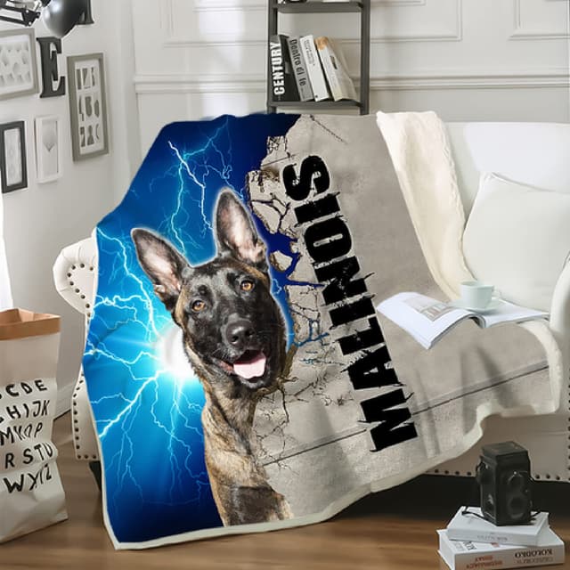JWFGTT Malinois Decken Tier Hund Flauschige Sherpa TV Sofa Bett Decken Warmer Winter Heim Kuscheldecke Wolle Fleecedecke für Erwachsene Kind 150x200cm, 150 x 200 cm A33 150 x 200 cm