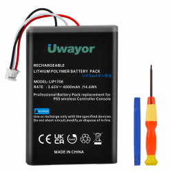 Uwayor 4000mAh PS5 Controller Akku, LIP1708 Akku Ersatz für Sony Playstation 5 DualSense CFI-ZCT1W Wireless Controller 1PCS