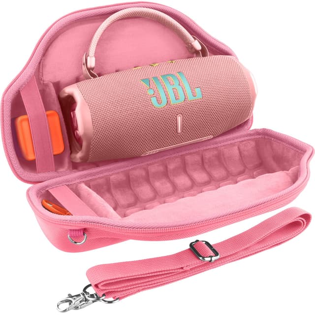 co2CREA Hart Reise Schutz Hülle Etui Tasche für JBL Charge 6 Tragbarer Bluetooth Lautsprecher mit abnehmbarem Schultergurt(Nur Tasche,Ohne Lautsprecher) Rosa Tasche für jbl charge 6