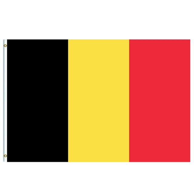 Groß Belgien Fahne 90x150cm, Nationalflagge Oly Flagge Belgien Fanartikel mit Messing-Ösen für Oly Deko 2024, Euro Fußball Party EM Fahne 90x150cm:Belgien