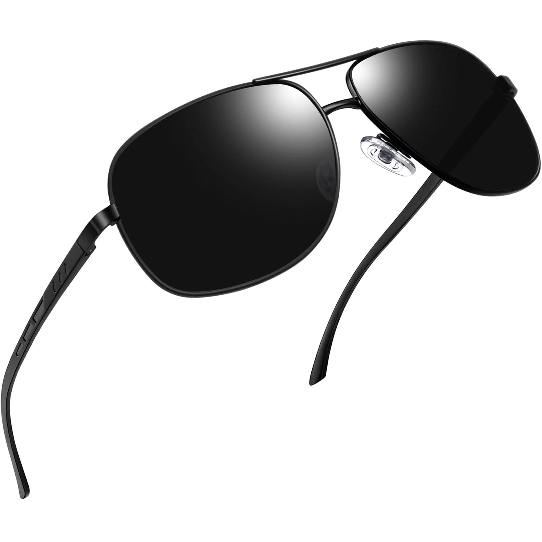 Joopin Retro Metallrahmen Sonnenbrille Herren Polarisiert UV400 Polarized Driving Sunglasses for Men und Große Sonnenbrille Damen für Fahren Reisen Skifahren und Angeln A-schwarz Wie die Bilder
