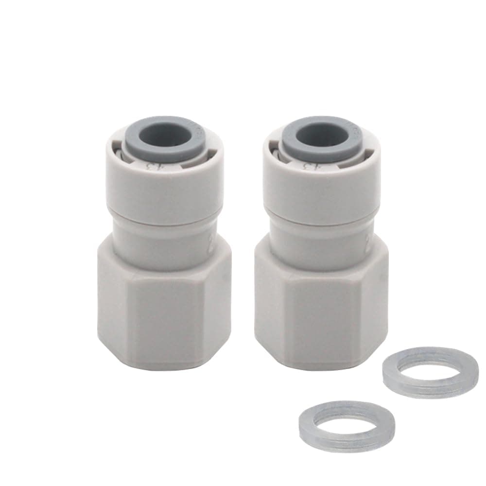 Wasserzulaufleitung Anschluss Schnellanschluss Wasserfilter Fitting Adapter für Umkehrosmose und Wasserfilter, Trinkwasser Wasserhahn, Side-by-Side Kühlschrank (1/4 zoll Innengewinde auf 1/4 Zoll)