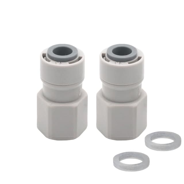 Wasserzulaufleitung Anschluss Schnellanschluss Wasserfilter Fitting Adapter für Umkehrosmose und Wasserfilter, Trinkwasser Wasserhahn, Side-by-Side Kühlschrank (1/4 zoll Innengewinde auf 1/4 Zoll)