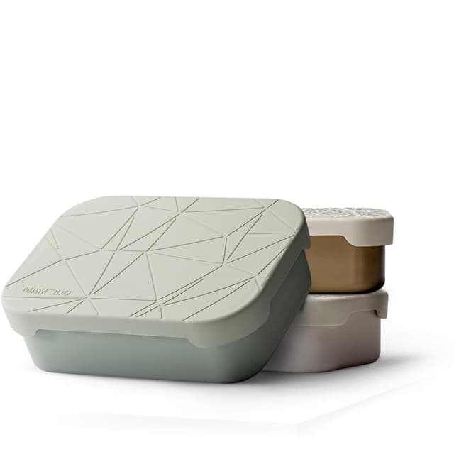MAMEIDO Brotdose Edelstahl 1200 ml, mit flexiblem Trenner & Silikondeckel, Lunchbox Erwachsene, leichte Vesperbox Kinder, Brotbox Kinder mit Fächern (Desert Sage) 1200 ml Desert Sage