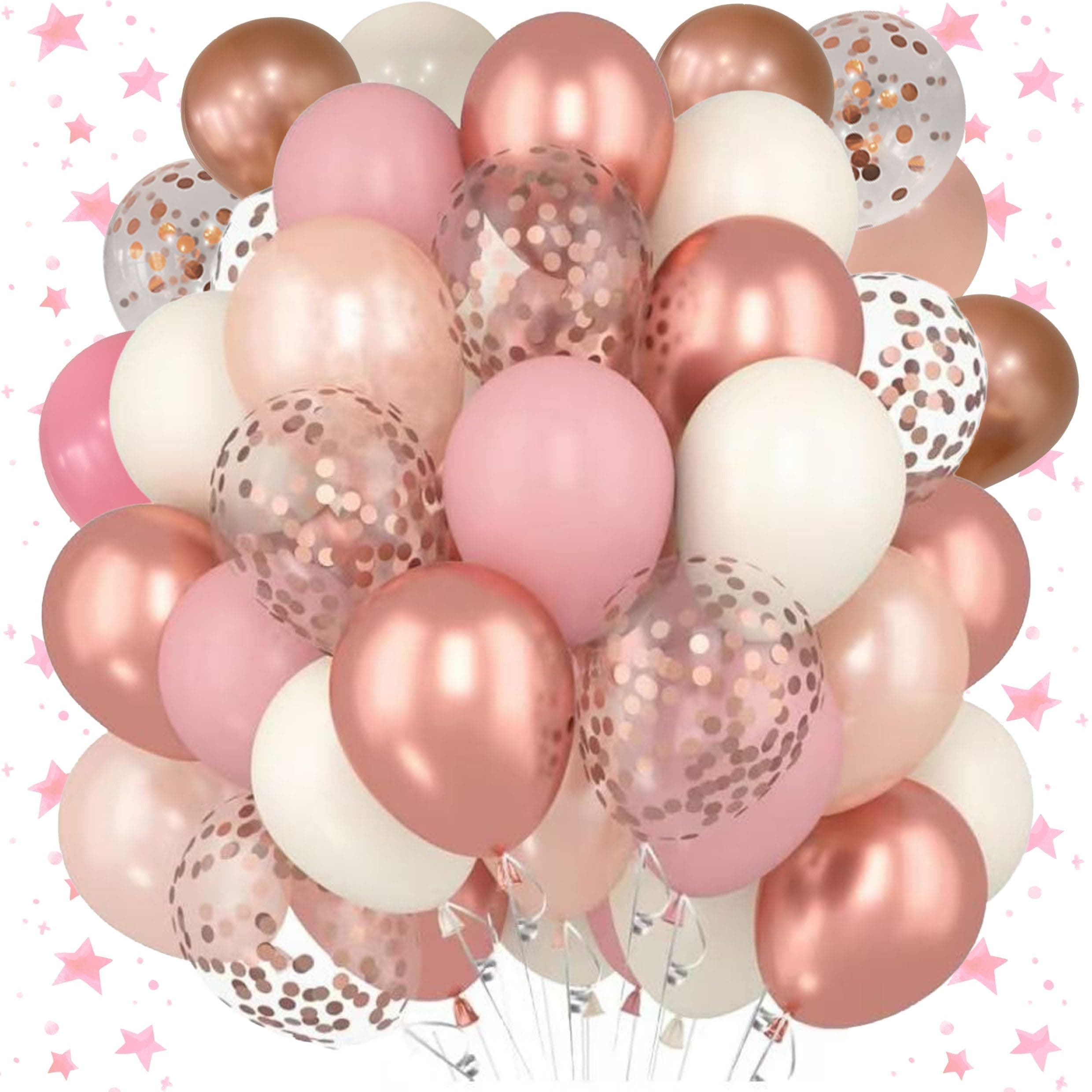 LOCKII® 60 Luftballons Heliumballons aus Naturlatx – Luftballon Band inklusiv - bunte Farbmischung Auswahl - für Geburtstag Party, Hochzeit Party, Weihnachten, Valentinstag, Muttertag Deko Ballon 1.