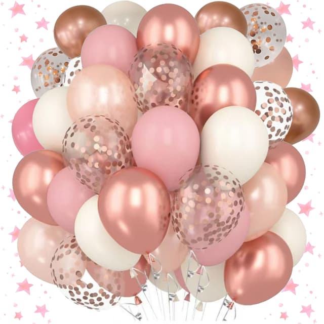 LOCKII® 60 Luftballons Heliumballons aus Naturlatx – Luftballon Band inklusiv - bunte Farbmischung Auswahl - für Geburtstag Party, Hochzeit Party, Weihnachten, Valentinstag, Muttertag Deko Ballon 1.