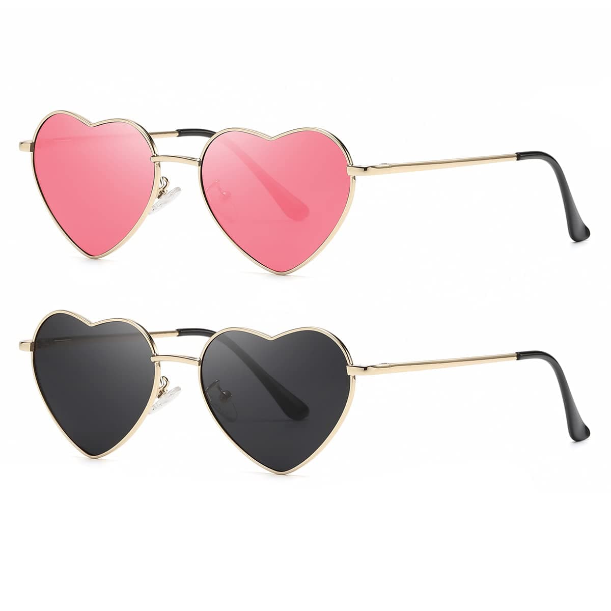 Musivon Herz Sonnenbrille Damen Polarisierte - Vintage Festival Herzform Sonnenbrille Hippie Brille
