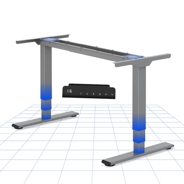 FLEXISPOT Höhenverstellbares Tischgestell, Doppelmotor und 3-stufige Beine, 60-125cm Höhenverstellung Tischgestell mit LED-Höhenanzeige, 4 Memory-Positionen und Kollisionsschutz (Attraktives Grau) EC5-Lite Grau