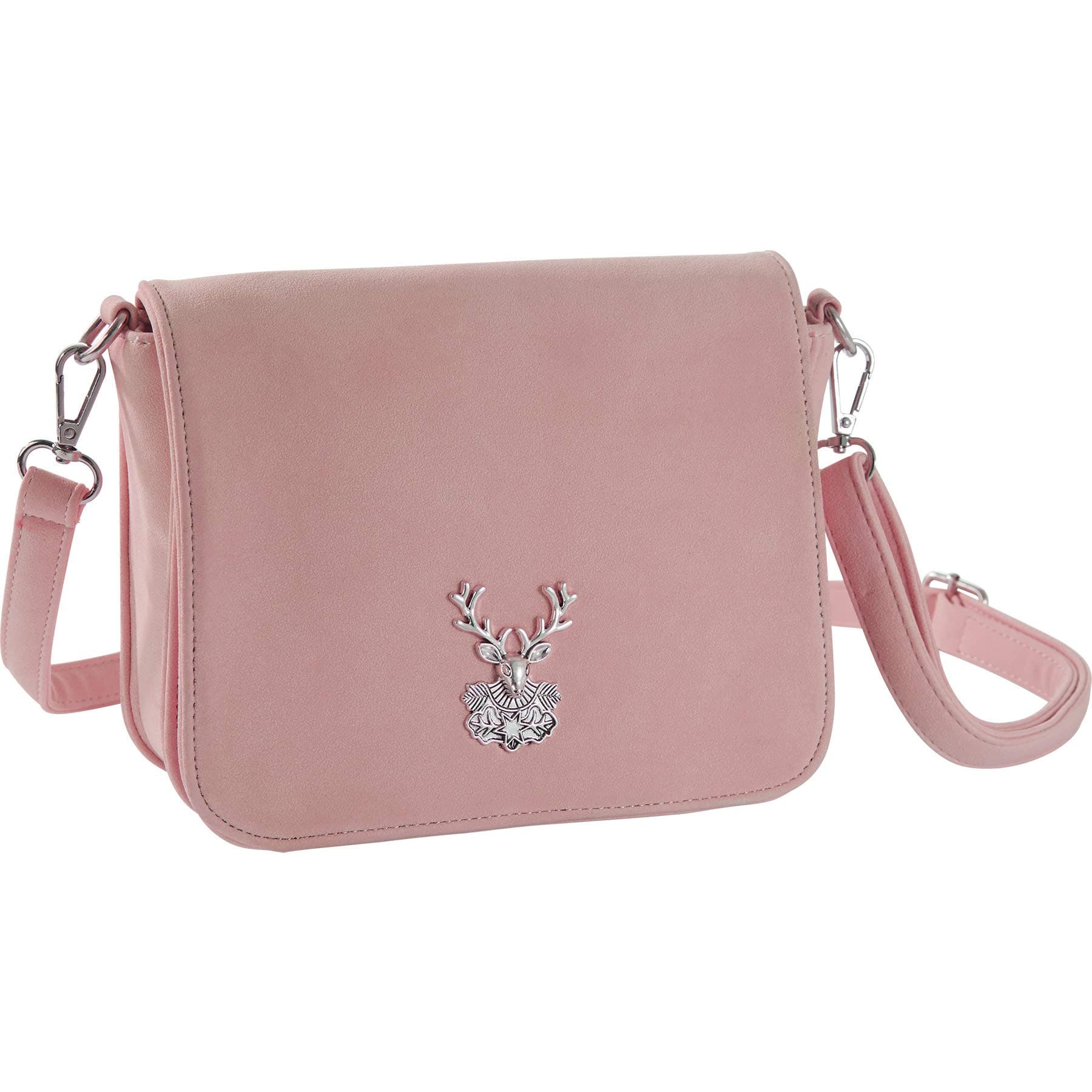 dressforfun Dirndl Tasche, Herztasche, Handtasche Damen mittelgroß, Trachten Mode, Trachtentasche in Wildlederoptik, Damen Tasche, Umhängetasche, Oktoberfest Accessoires, Damen-Schultertaschen - rosa Rosa | Nr. 303281
