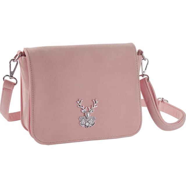 dressforfun Dirndl Tasche, Herztasche, Handtasche Damen mittelgroß, Trachten Mode, Trachtentasche in Wildlederoptik, Damen Tasche, Umhängetasche, Oktoberfest Accessoires, Damen-Schultertaschen - rosa Rosa | Nr. 303281