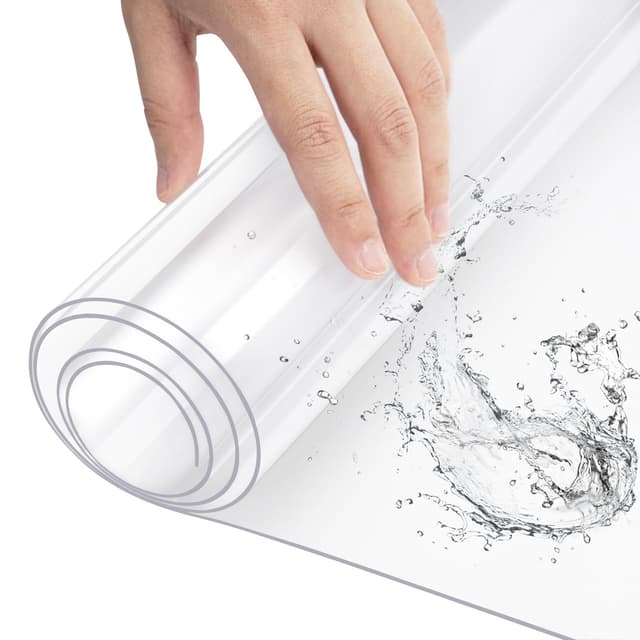 WOLTU Tischfolie Transparent 2mm aus PVC, Glasklare Tischdecke als Tischschutz, Wasserdicht, Hitzebeständig, Abwaschbar, Rechteckig 90x160 cm 160 x 90 cm (Rechteckig) PVC, 2mm