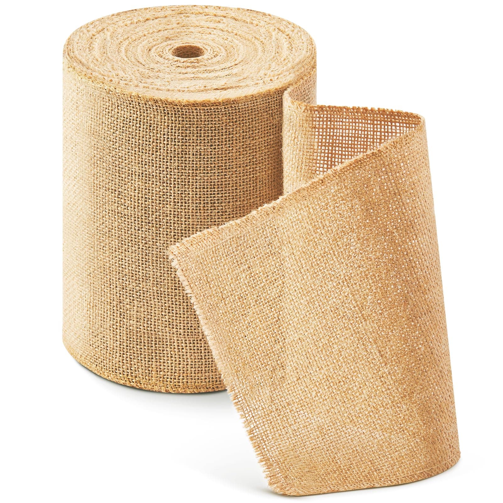 HEETA Jute Tischläufer Tischband Natur 20cmx20m, Juteband Tischläufer Meterware Zuschneidbar für Verschiedene Schreibtischgrößen, Tischdekoration für Gartenparty, Hochzeit 20cm x 20m