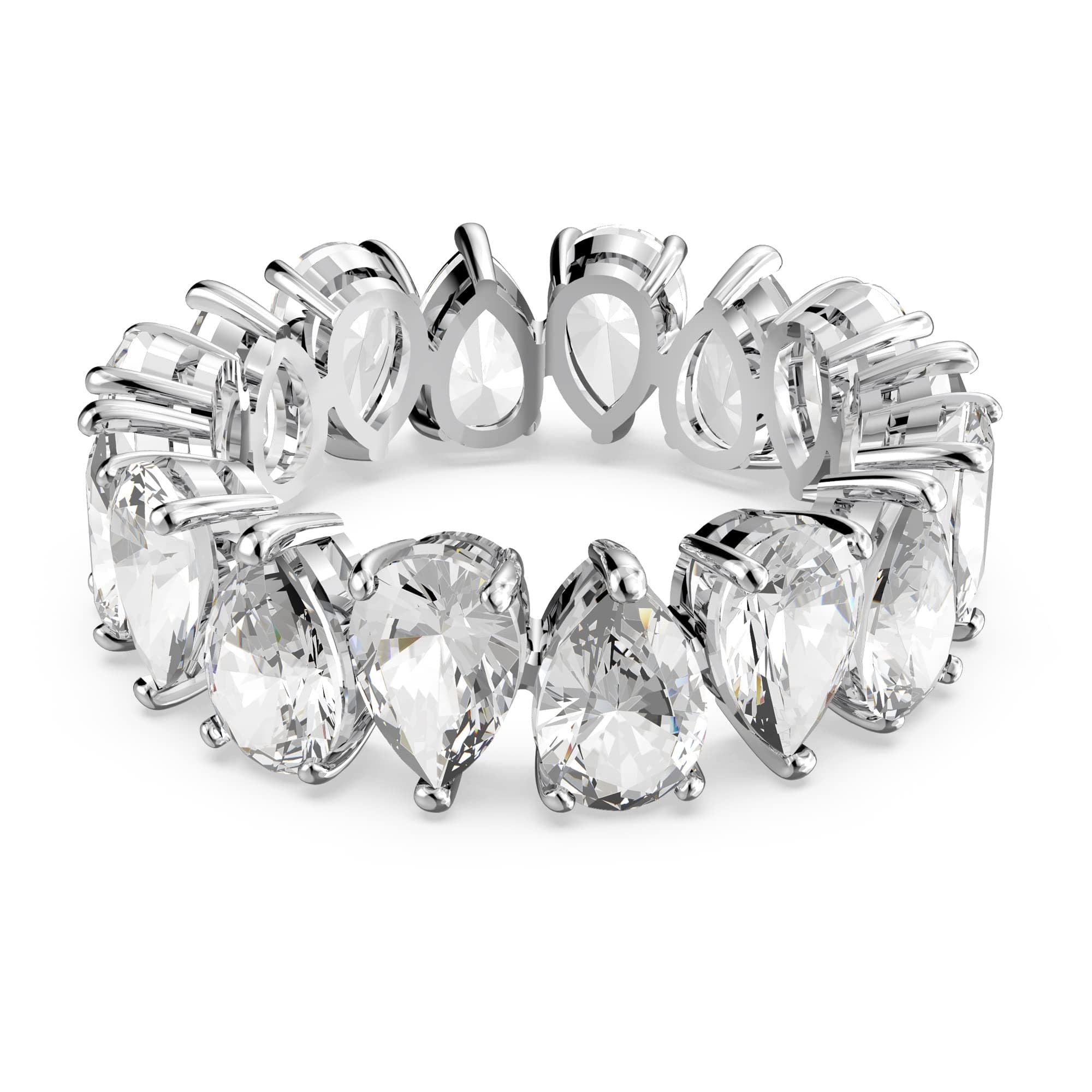 Swarovski Matrix Vittore Kollektion Ring, Tropfenschliff, Weiß, Rhodiniert 52