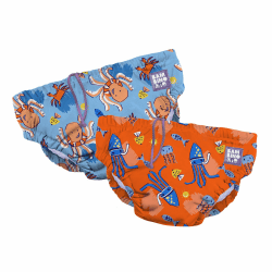 Bambino Mio Wiederverwendbare Schwimmwindel 2er-Packung, Plantschen & Sprudeln, 2-3 Jahre, Strandmode-Essentials für Babys und Kleinkinder, Jungen und Mädchen.