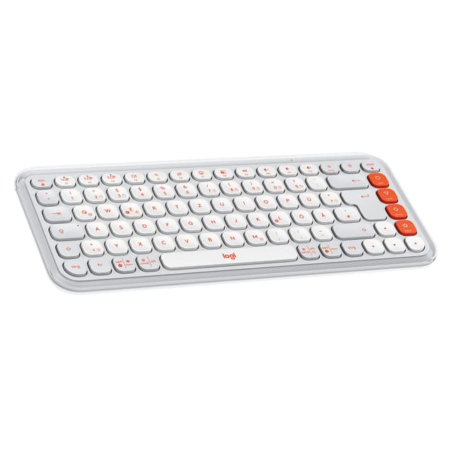Logitech POP ICON KEYS kabellose Bluetooth-Tastatur, komfortables Tippen, programmierbare Tasten, Easy-Switch zwischen bis zu 3 Geräten, für Notebook, Tablet, PC, Deutsches QWERTZ-Layout – Weiß POP ICON KEYS Weiß