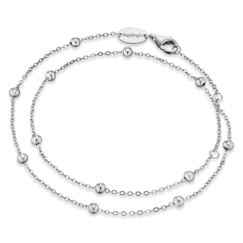 Engelsrufer Damen Armband aus Sterling Silber - doppelt gewickelte Perlen - Karabinerverschluss - längenverstellbar - nickelfrei