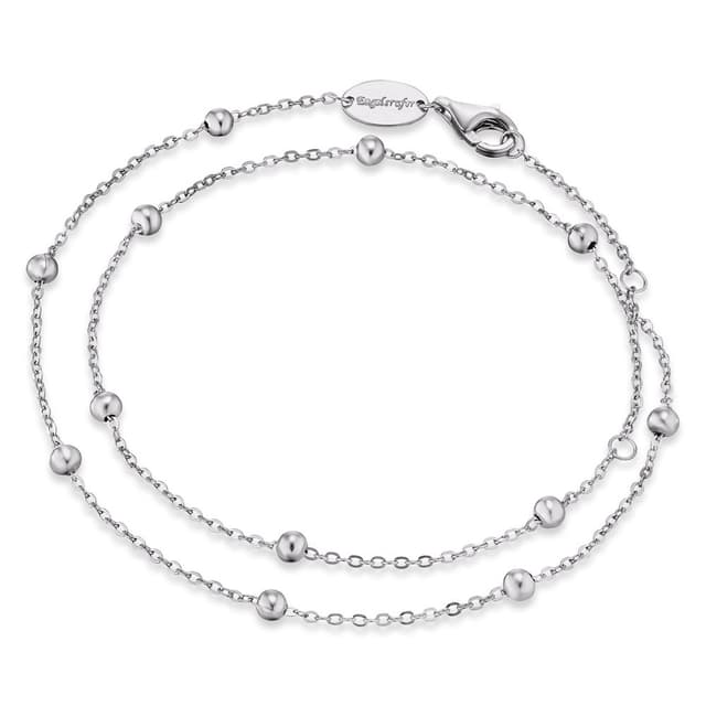 Engelsrufer Damen Armband aus Sterling Silber - doppelt gewickelte Perlen - Karabinerverschluss - längenverstellbar - nickelfrei