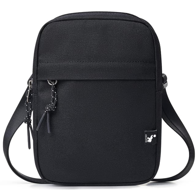OIWAS Herren Umhängetasche Klein Herrentasche Zum Umhängen Männerhandtasche Schultertasche Handytasche mit Schulterriemen Schwarz