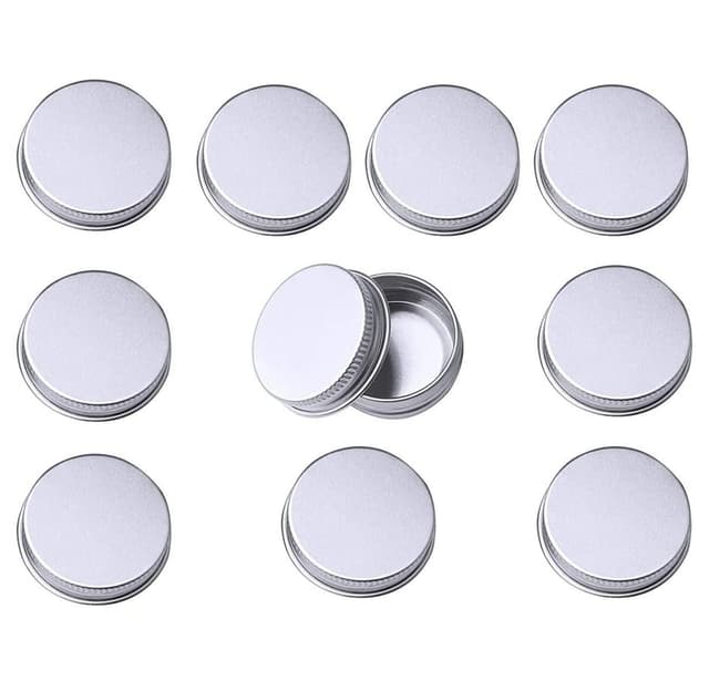Leer Döschen,10 Stücke Runde Stahl Blechdosen Aluminium Blechdose Cremedosen Reise Tragbar Kleine Metalldose mit Schraub Deckel Für DIY Beauty, Kosmetika, Candle Travel Dosen Oder Storage 15 ml