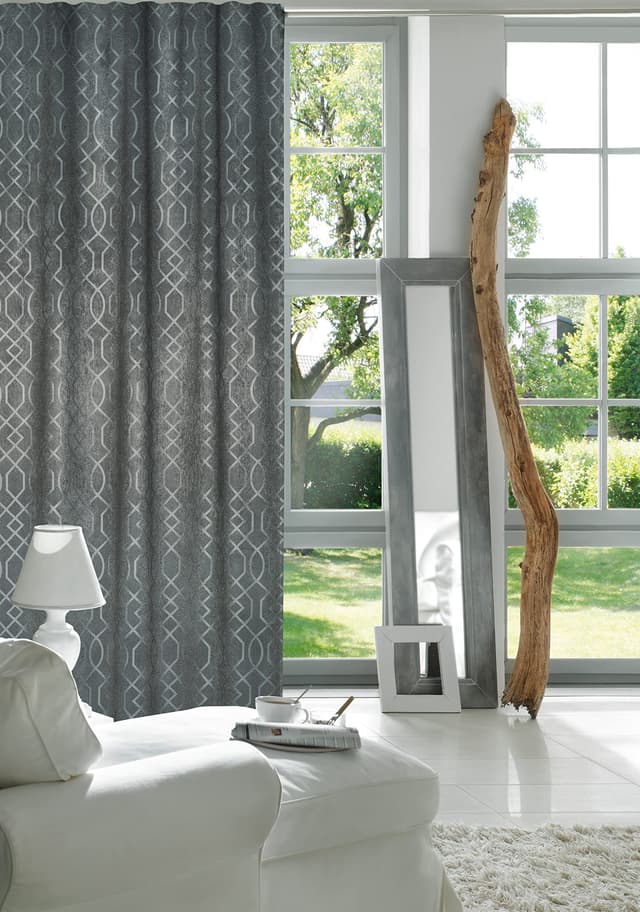 Elbersdrucke Verdunklungsvorhang Equinox 07 Silber- anthrazit verdunkelnd wärmeisolierend energiesparend 255x140cm Vorhang für Wohnzimmer Schlafzimmer Flur 196196