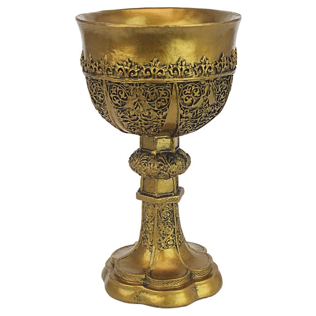 Design Toscano Der goldene Artuskelch gotische Skulptur, Maße: 12,5 x 12,5 x 23 cm 1 Stück (1er Pack)