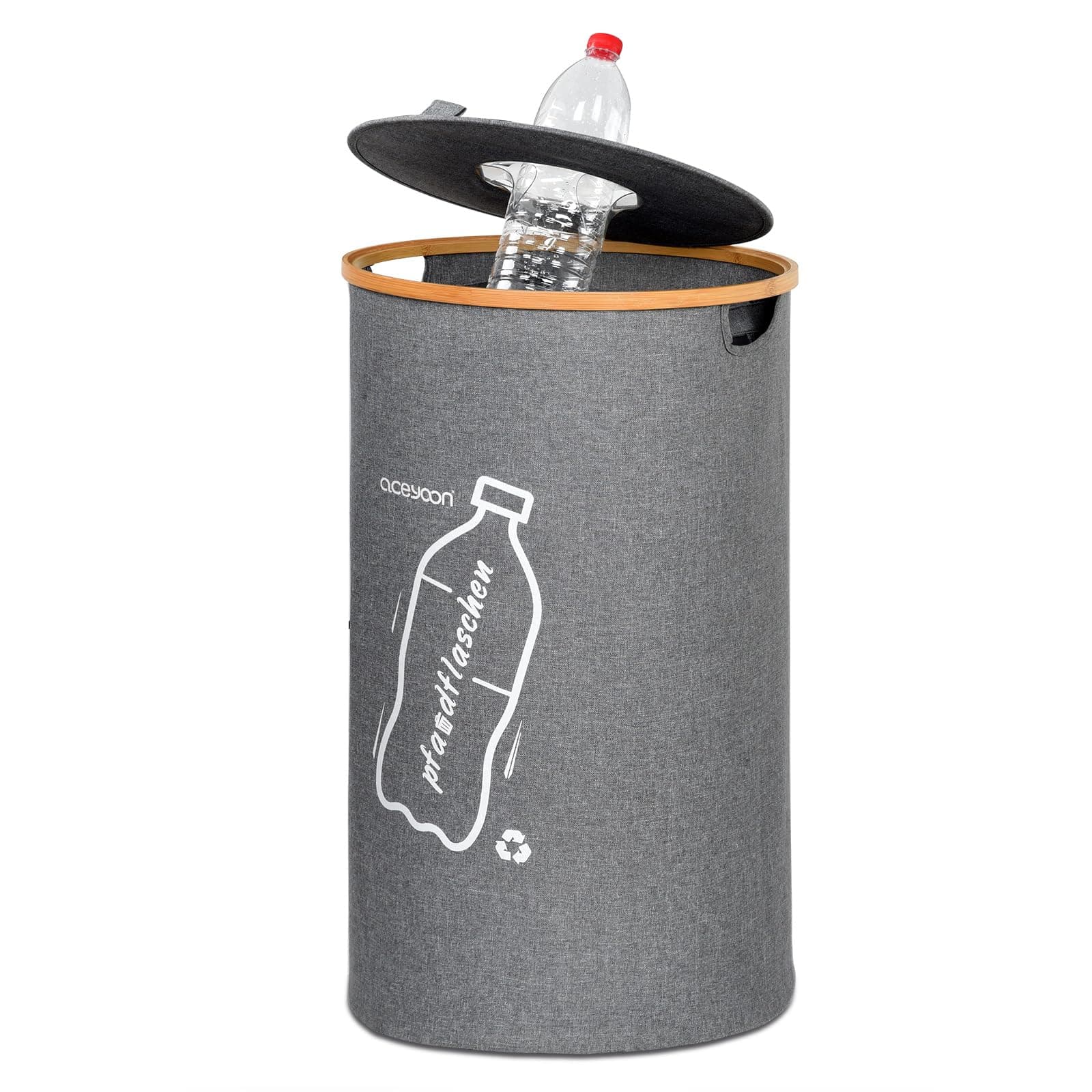 aceyoon 100L Pfandflaschen Sammelbehälter, Groß Pfandflaschen Behälter Leergut & Altglas Aufbewahrung Flaschensammler mit Loch Küche Abstellraum Flaschentasche für Küche, Lagerung