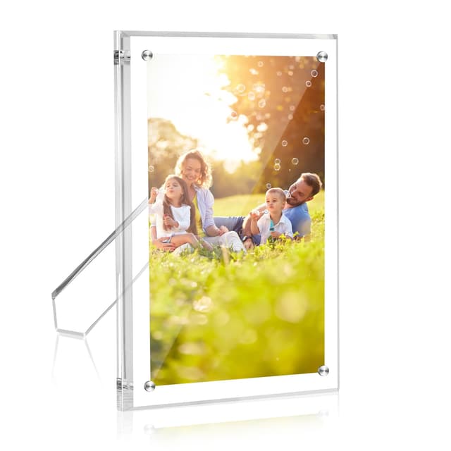 lalago Acryl Magnetischer Bilderrahmen,20 * 25 cmRahmenloser Bilderrahmen, 10 inch Doppelseitig Fotorahmen für Foto 1 200 x 250 cm(10 inch)