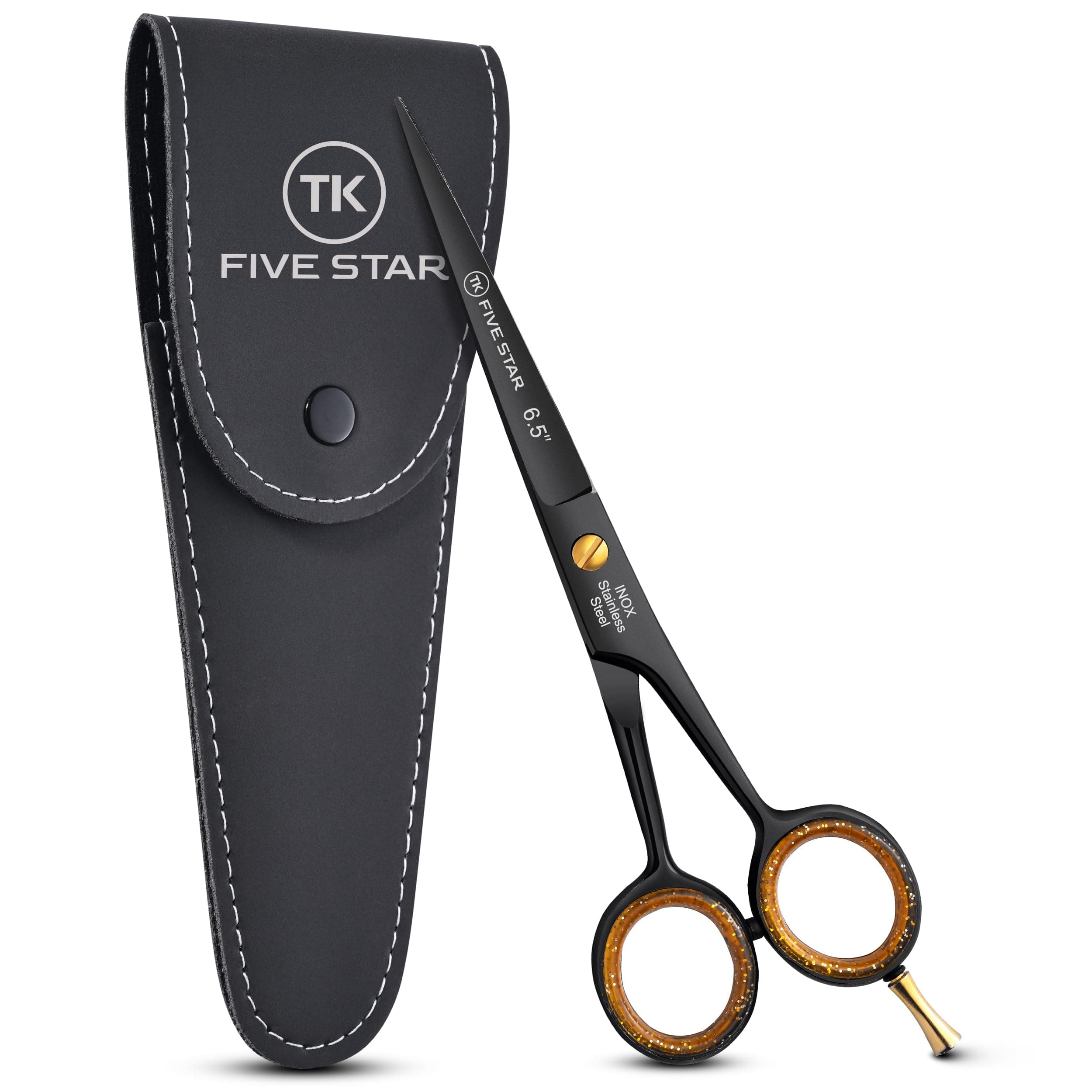 Five Star Solingen Midnight Premium 6,5'' extra scharfe Friseurschere Haarschere Haarschneideschere für Damen Herren Friseure und Kinder für feine und kräftige Haare Mikroverzahnt Rostfrei