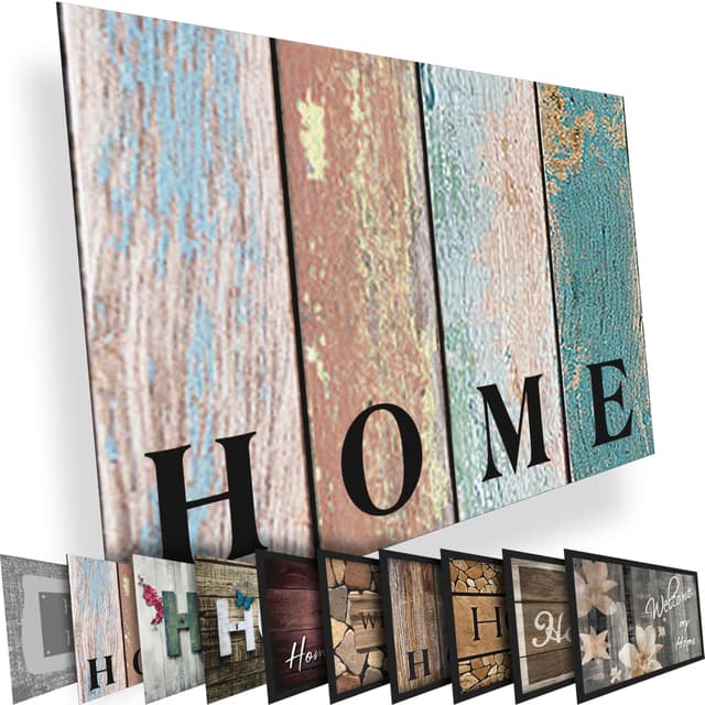 Valia Home Hochwertige Fußmatte 60x80 cm (Large) – Schmutzfangmatte für Innen & Außen, rutschfest mit hoher Saugkraft – vielseitige Designs, ideal für Haustür, Terrasse, Eingangsbereich & Flur Home 6 60 x 80 cm (Rechteckig)