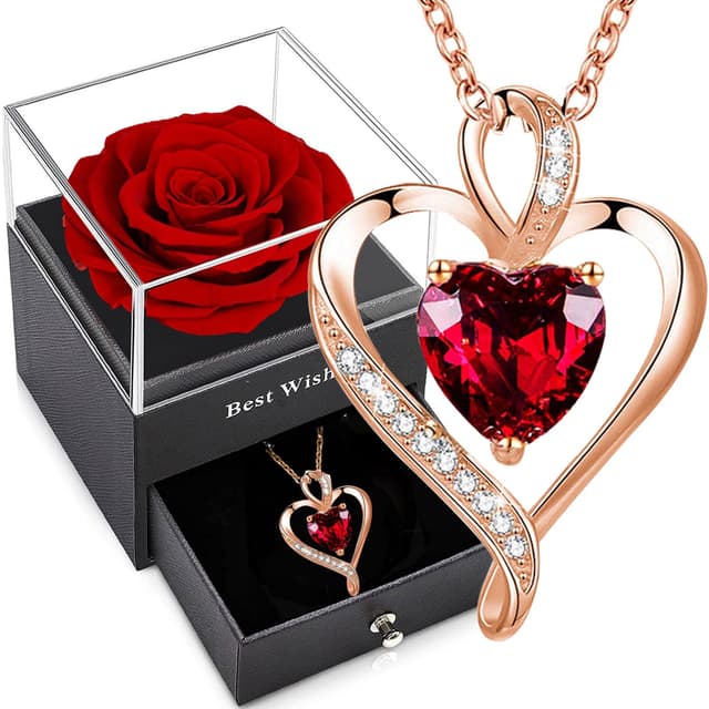 Echte Ewige Rose,Konservierte Rosen Rote, Haltbare Handgefertigte Blume,Infinity Rosenbox Romantisch Geschenkebox für Muttertag Valentinstag Weihnachten Ehefrau Frauen Großmutter Geburtstag Geschenk Rose Gold