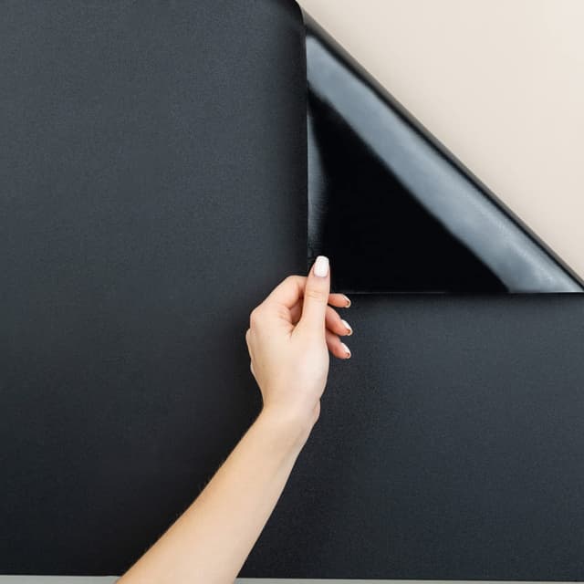 MARAPON® Klebefolie für Möbel in Schwarz [75x200 cm] Möbelfolie - Unicolor selbstklebende Folie in Matt für Küche, Wohnzimmer, Kinderzimmer und alle glatten Oberflächen - ohne Weichmacher 75 x 200 cm Caviar