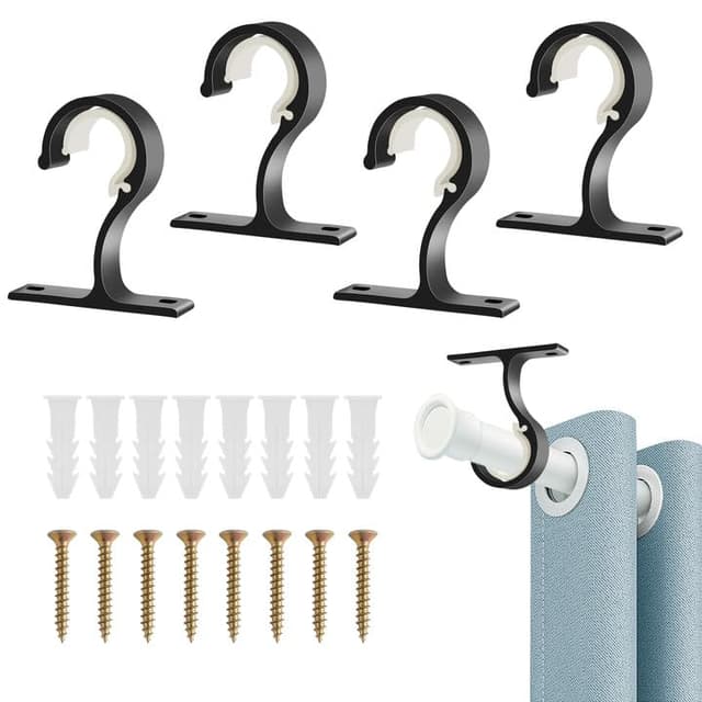 COEKI 4 STK Gardinenstange Halterung, 20-28 mm Gardinenstangenhalter Aluminium Vorhangstange Deckenmontage für Gardinenstangen
