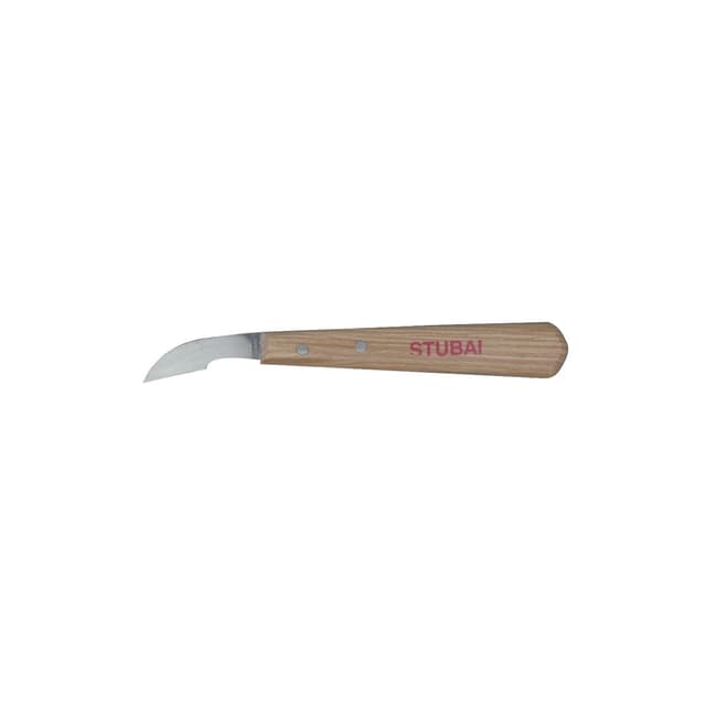 STUBAI Kerbschnitzmesser gebogen 45 mm, extra scharf | vorgeschliffen | ergonomischer Holzgriff | Profi‑Schnitzwerkzeug | Made in Austria | Art.-Nr. 510621 Stubai-510621