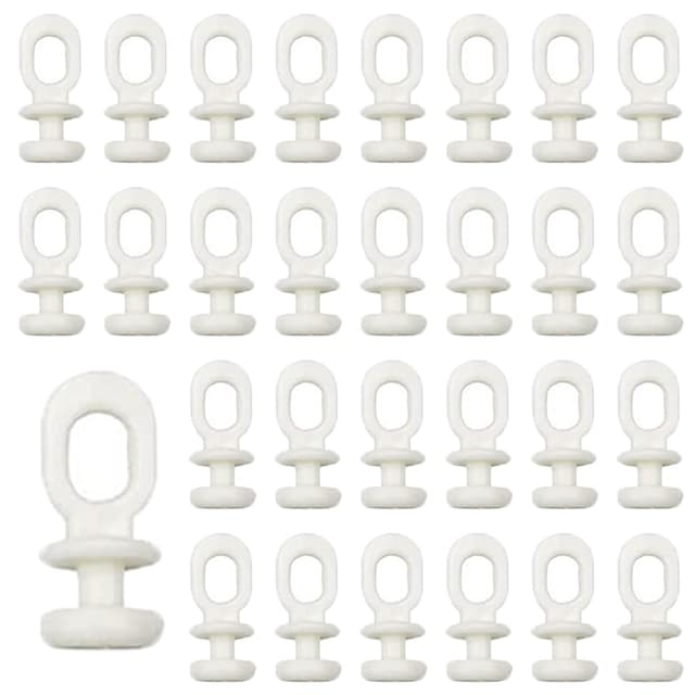 RXKFIGX 100 Stück Gardinengleiter für Schienen Faltengleiter Weiß Kunststoff Vorhang Haken Gardinengleiter Curtain Hooks Gliders für Vorhangschiene mit Schienenvorhangsystem Türvorhang Duschvorhänge