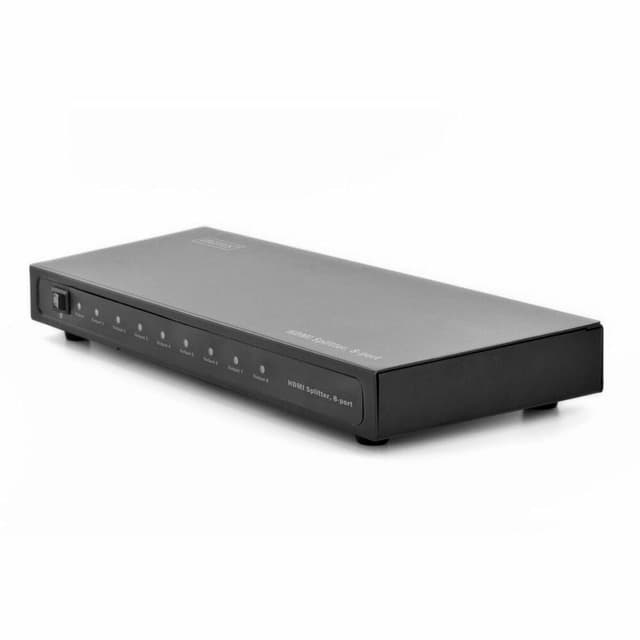 DIGITUS DS-43302 HDMI Splitter 1x8 – Eingang: 1-Port / Ausgang: 8-Port – Full HD 1080p/24 Hz HDTV: 1920 x 1200p – HDCP 1.0 / 1.1 / 1.2 – DTS Digital, Dolby Digital, DTS-HD, Dolby True HD 1x8 - 1080p/24Hz