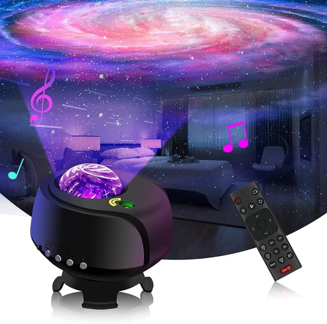 FLITI Der größte Abdeckungsbereich Sternenhimmel Projektor,Led Galaxy Projector,mit Wechselnden Nebel- und Galaxienformen Nachtlicht Sternenhimmel A-schwarz