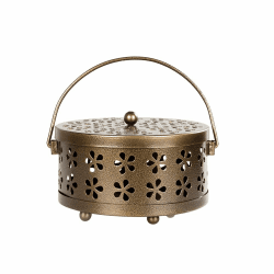Mosquito Coil Halter, Räucherspiralen Halter, Mosquito Coil Räuchergefäß Mit Mesh-Ständer, Das Hängende Design, 16,5 * 8,5 cm (Bronze)