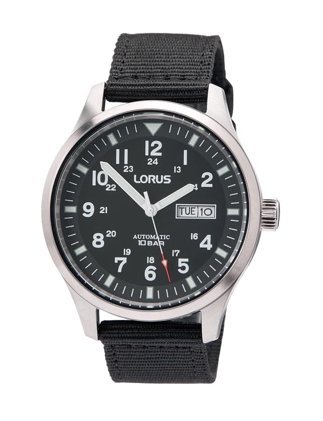 Lorus Herren-Uhr Automatik Edelstahl mit Textilband RL411BX9