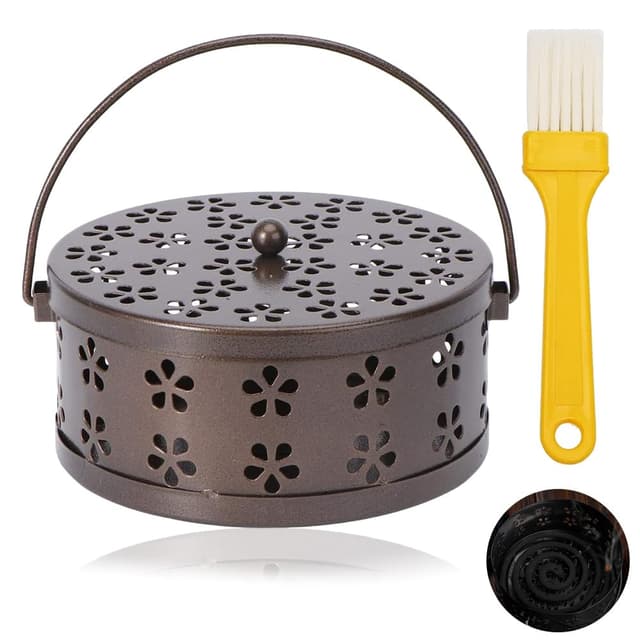 Mosquito Coil Halter,Mückenspirale Halter,Mückenspirale BehälterAnti-Mücken-Spiralhalter, Duftverteilerbox, Moskitospulen-Behälter, Moskito-Coil-Ständer, Insektenschutz-Spulenhalter Bronze