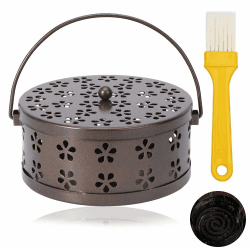 Mosquito Coil Halter,Mückenspirale Halter,Mückenspirale BehälterAnti-Mücken-Spiralhalter, Duftverteilerbox, Moskitospulen-Behälter, Moskito-Coil-Ständer, Insektenschutz-Spulenhalter Bronze