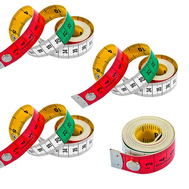 POPAPIE 4 Rollen SchneidermaßBand,150cm/60zoll Körpermaßband,Doppelseitige Measuring Tape,Maßband zum Nähen mit Knopf,Flexible Massband Nähbedarf für Schneider Haushalte Handwerker