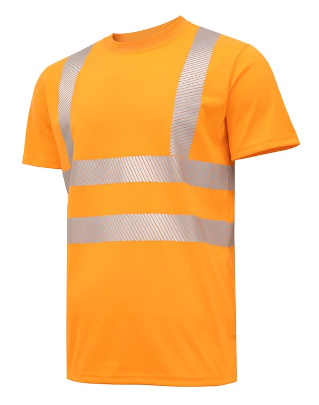 Högert Technik - JURAL II Warnschutz-T-Shirt aus Polycotton | orange L (52) | Warnweste Reflektierend Warnweste Atmungsaktiv Leicht Kurzarmshirt Kurzarm Arbeitskleidung Sichtbarkeit Hemden L Orange