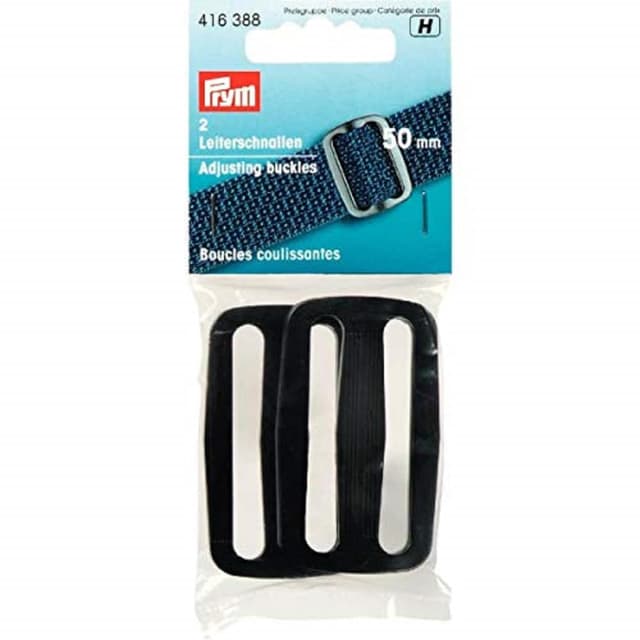 Prym 416388-1 Adjusting Buckles, Kunststoff, Black, 50 mm, schwarz, 2 Stück