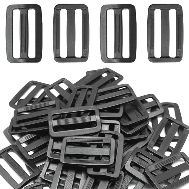 Yosawo 30 Pcs Black Buckle Clip Dual Adjustable Flat Side Quick Release Buckles for DIY Craft Backpack Strapping（ 20mm /0.78"）