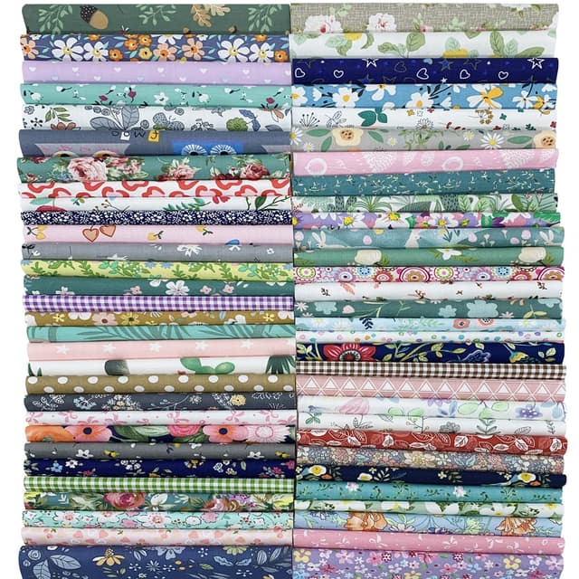 EDGEAM 20 Stück Stoffe zum Nähen Baumwollstoff 20 x 20 cm Patchwork Stoffe Paket Stoff Quadrate Quiltingstoffe für DIY Handwerk Nähen Projekte Patchwork (Blumen, 20 Stück 20 x 20 cm) Blumen 20 Stück 20 x 20 cm