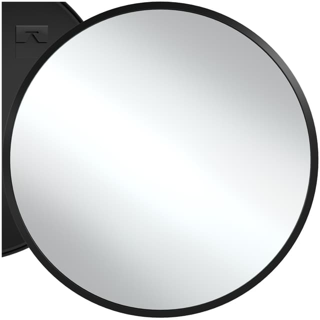 tectake® Spiegel rund schwarz, Wandspiegel modern, Spiegel Bad, Wanddekoration Wohnzimmer, Boho Deko Schlafzimmer, runder Badezimmerspiegel, Spiegel Flur, Gäste WC, Spiegel Aufhängung - Ø50 x 2,5 cm Ø50 x 2,5 cm Rund