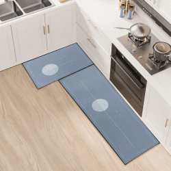LY4U Küchenmatte Sets rutschfest Waschbar, 2 Stück Küchenteppiche Läufer, Anti-Müdigkeit Küche Bodenmatte für Wohndekoration, Büro, Waschbecken, Stehender Schreibtisch, (43x75cm+43x120cm, Grau) Grau 43x75cm+43x120cm
